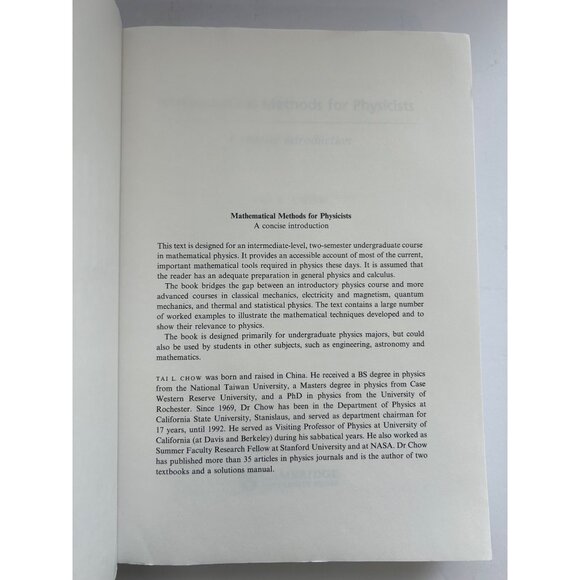 Mathematical Methods For Physicists By Tai L. Chow Paperback Cambridge - Picture 8 of 8